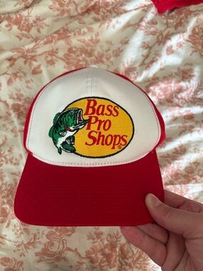 Bass Pro Shops Red, White and Yellow Fishing Logo Trucker Hat